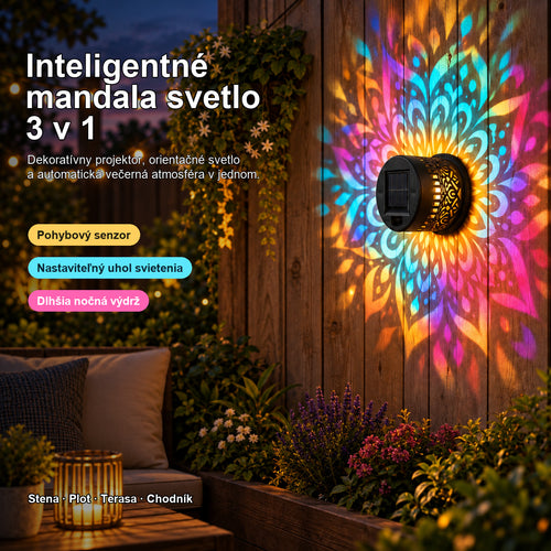 Inteligentné solárne mandala svetlo 3 v 1