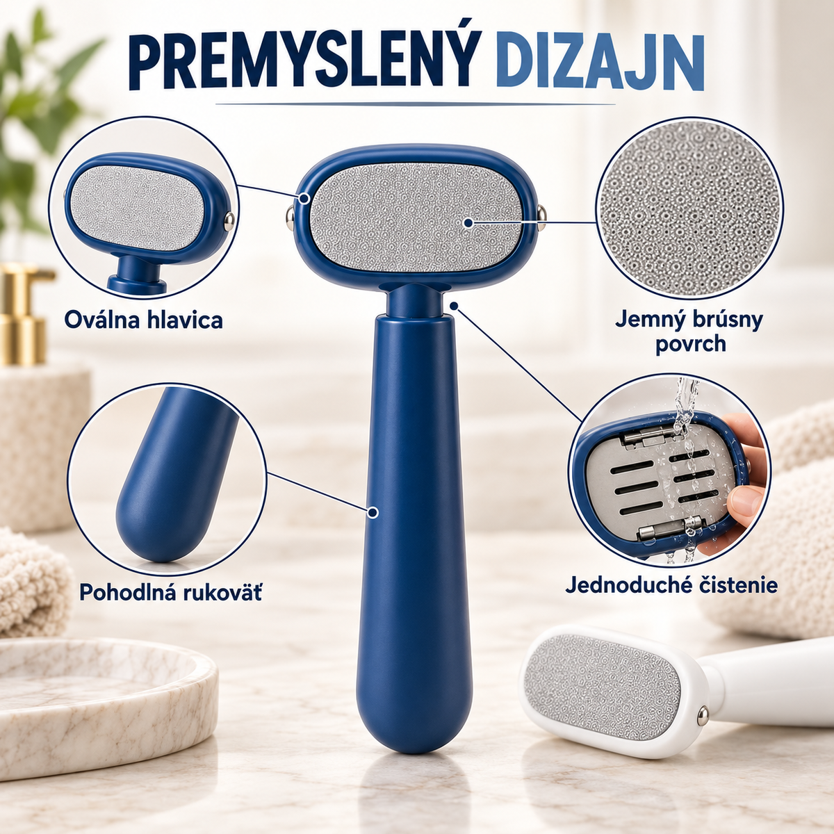 Odstraňovač stvrdnutej kože - premyslený dizajn