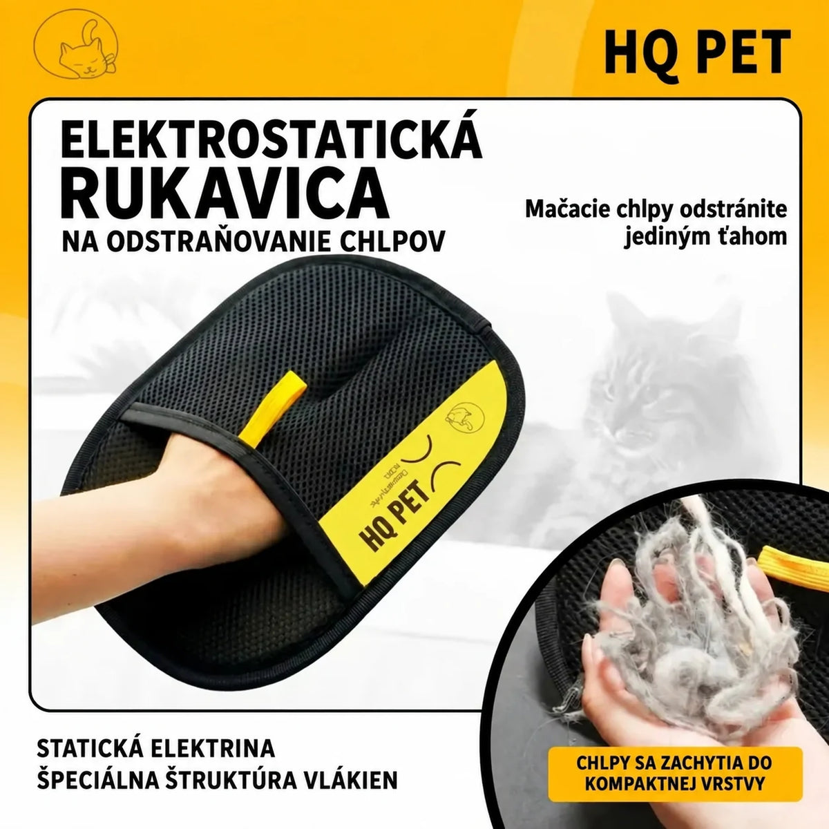 Elektrostatická rukavica so špeciálnou štruktúrou vlákien