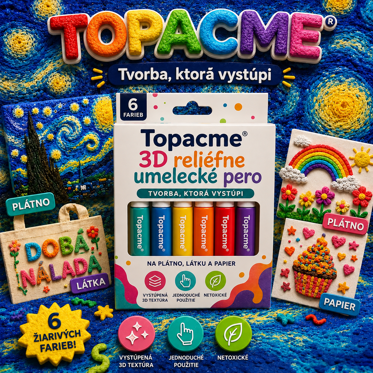 Topacme 3D reliéfne umelecké pero - slovenská produktová grafika