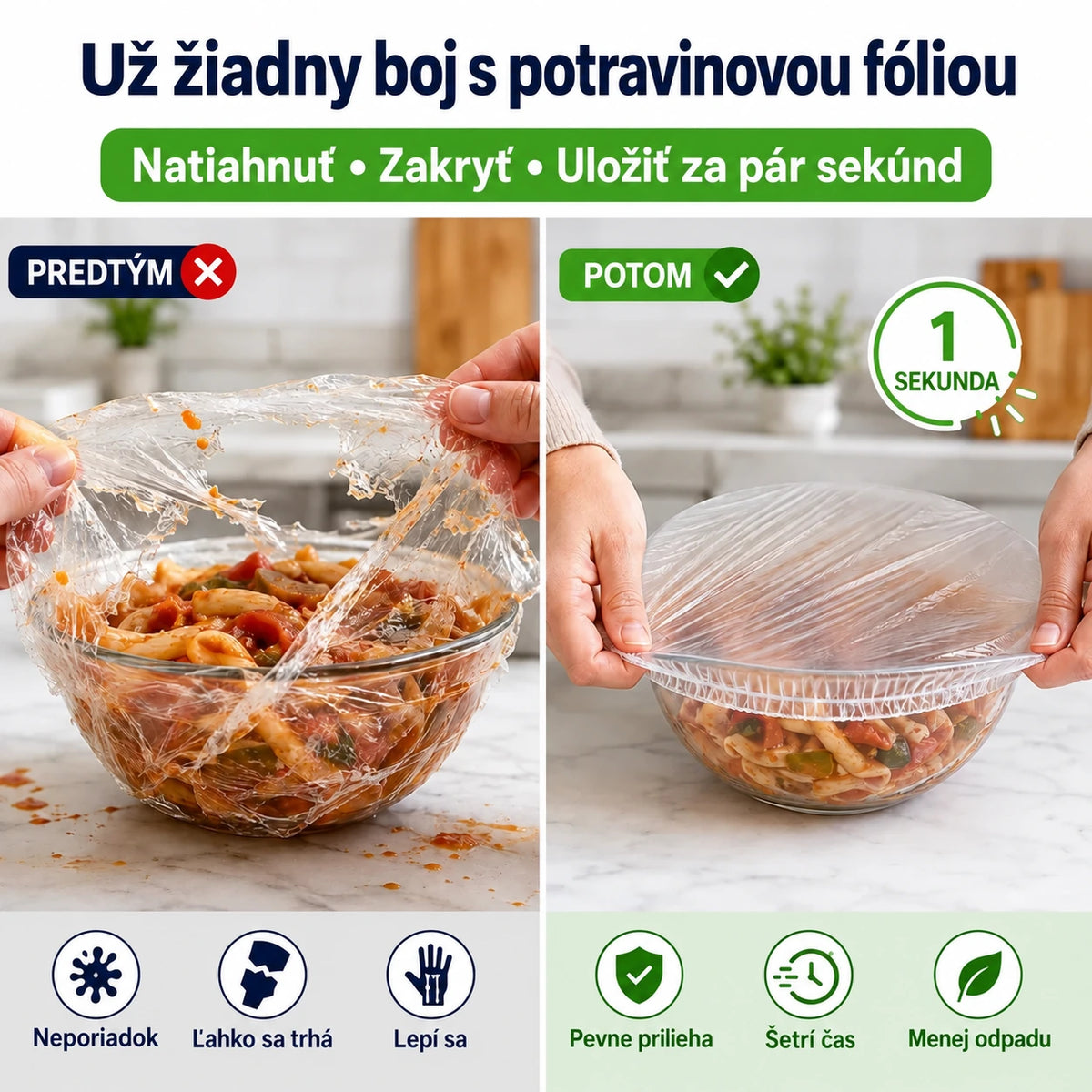 FreshShield™ Súprava elastických krytov na potraviny