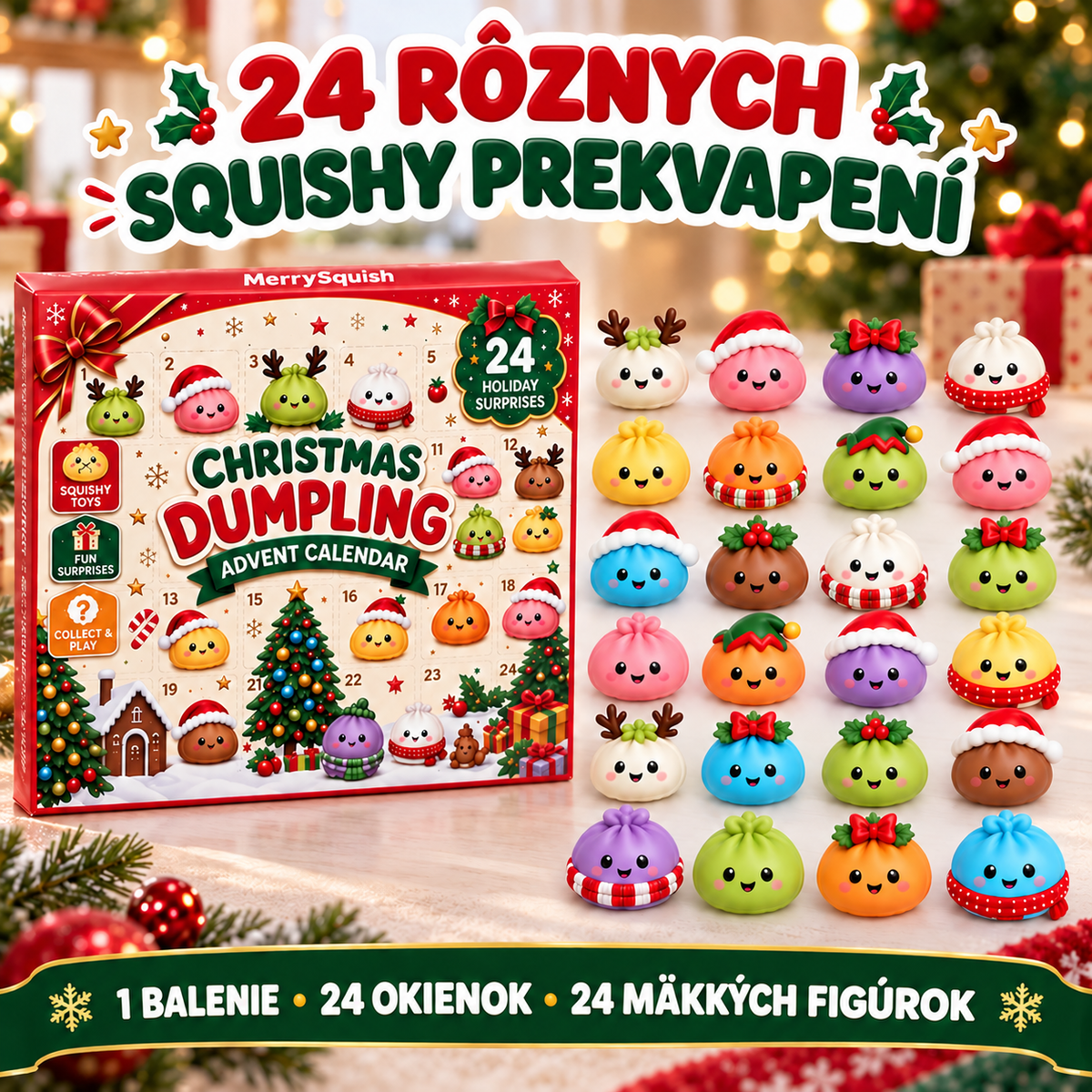 24 mäkkých prekvapení v adventnom kalendári MerrySquish