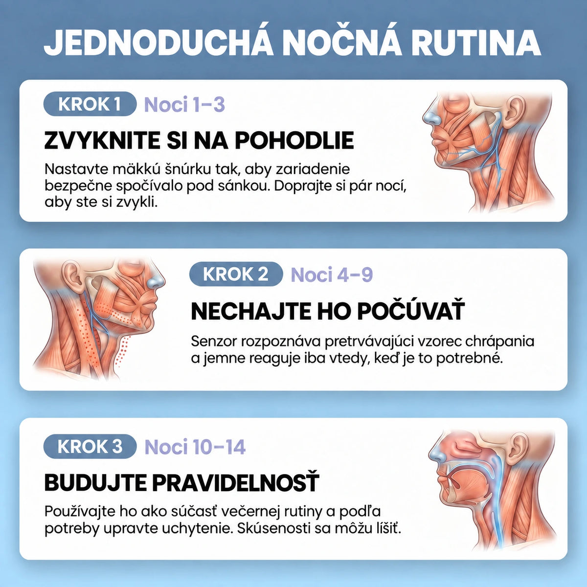 Jednoduchá nočná rutina v troch krokoch