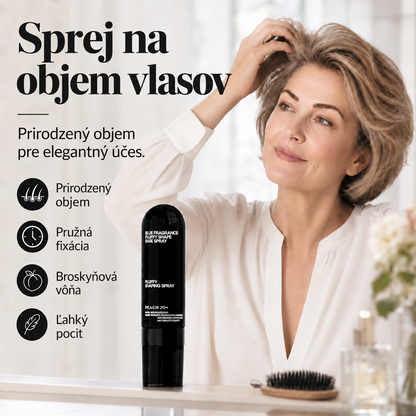 Sprej na objem a tvarovanie vlasov s broskyňovou vôňou