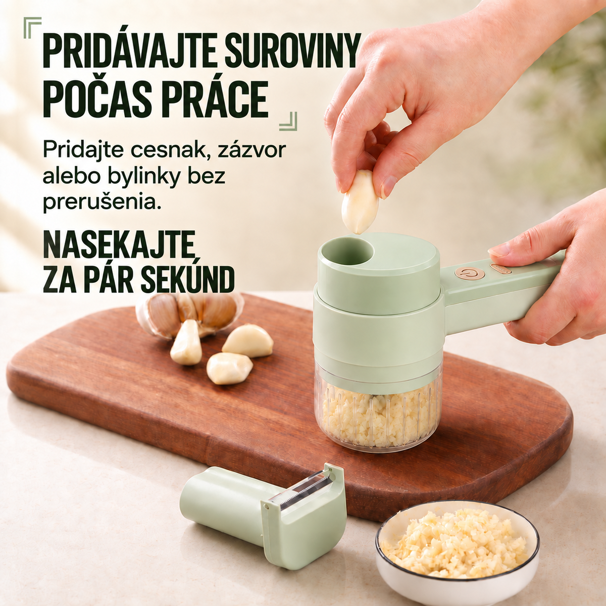 Pridávanie surovín počas sekania
