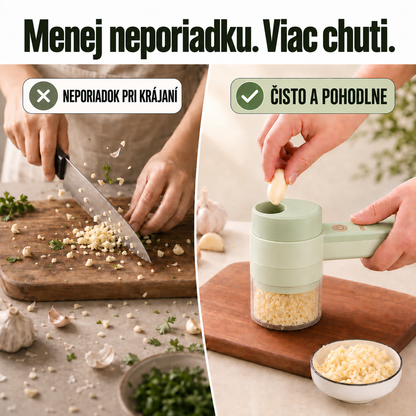 Menej neporiadku v porovnaní s ručným krájaním