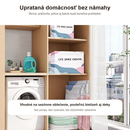 Vákuové úložné kompresné vrece bez pumpy