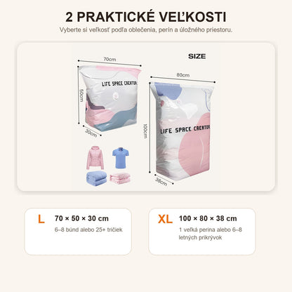 Vákuové úložné kompresné vrece bez pumpy